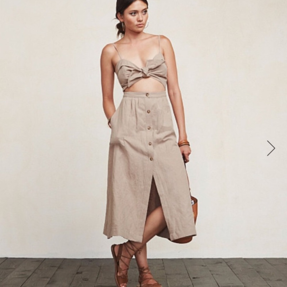 ReformTion Riley Dress size 4 in Beige